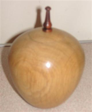 Oak lidded pot by Fred Taylor